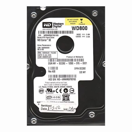 WD800JD-75LSA0 Western Digital Caviar SE 80GB 7.2K RPM 1.5Gb/s SATA 8MB Cache 3.5-Inch Hard Disk Drive
SKU: WD800JD-75LSA0
Weight: 3.00 lbs
Condition: Refurbished
80GB storage capacity for general desktop use
7,200 RPM speed for quick access to data
SATA 1.5Gb/s interface for stable connectivity
8MB cache improves overall performance and efficiency