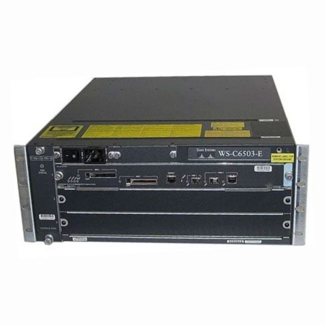 WS-C6503-E-RF Cisco Catalyst 6500 Series 3 x Expansion Sots Supervisor Engine 32 / 2T 4U Rack-mountable Layer 3 Managed Network Switch Chassis
SKU: WS-C6503-E-RF
Weight: 5.00 lbs
Condition: Refurbished
WS-C6503-E-RF Cisco Catalyst 6500 Series 3 x Expansion Sots Supervisor Engine 32 / 2T 4U Rack-mountable Layer 3 Managed Network Switch Chassis
