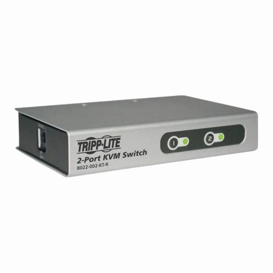 B022-002-KT-R Tripp Lite 2‑Port Dual Port Desktop KVM Switch with 2 Ps/2 Cable Kits