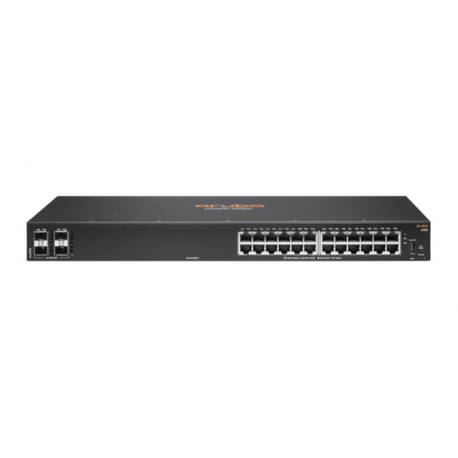 HPE JL678A Aruba CX 6100 Managed Network Switch, 24-Ports 10/100/1000BASE-T, Rack-mountable, with 4-Ports SFP+ - Hyper Tech Supplies