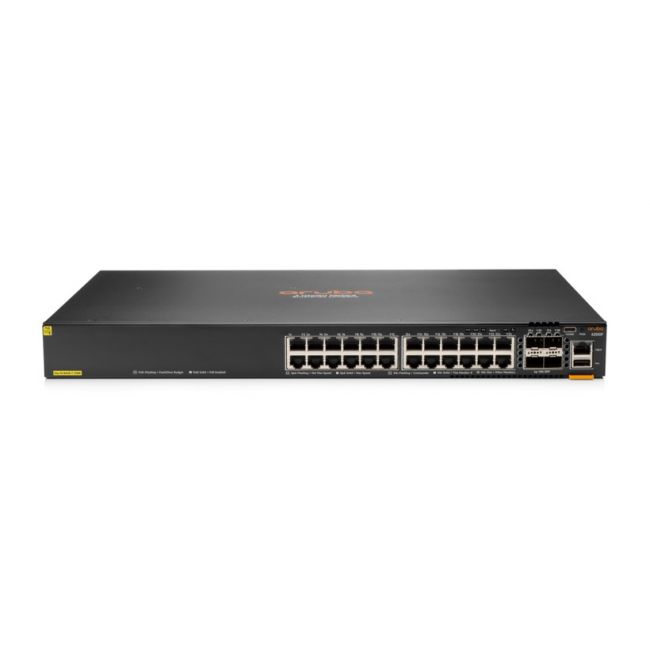 HPE JL725A Aruba 6200F Managed Network Switch, 24-Port 10/100/1000BASE-T, Class4 Ethernet, Layer 3, Rack-mountable, with 4-Port SFP+ - Hyper Tech Supplies