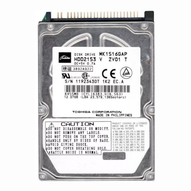 MK1516GAP Toshiba 15GB 4.2K RPM ATA-66 1MB Cache 2.5-inch Internal Hard Drive