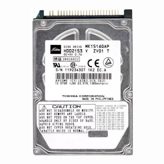MK1516GAP Toshiba 15GB 4.2K RPM ATA-66 1MB Cache 2.5-inch Internal Hard Drive