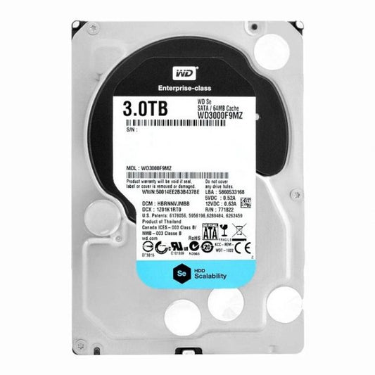 WD3000F9MZ Western Digital SE 3TB 7.2K RPM 6Gb/s SATA 512n 64MB Cache 3.5-Inch Hard Disk Drive