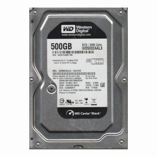 WD5002AALX-00J37A0 Western Digital Caviar Black 500GB 7.2K RPM 6Gb/s SATA 32MB Cache 3.5-Inch Hard Disk Drive